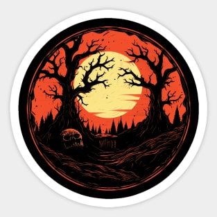 Spooky Halloween - Haunted Forest - Eerie Art Sticker